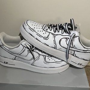 Custom Cartoon Nike Air Force Ones— 10 Mens